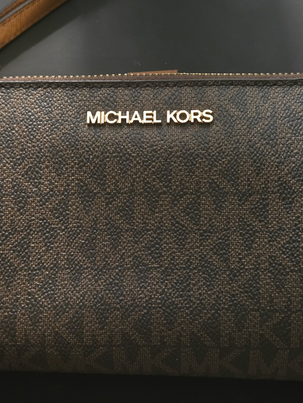 Michael Kors Men’s Brown Signature Zip Pouch